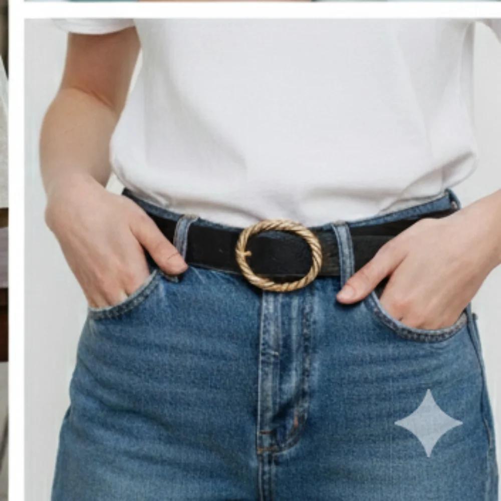 Black Belt with Gold Buckle New Never Worn M L